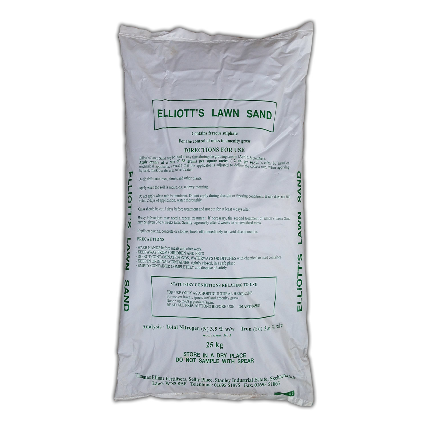 Lawn Sand 3.5N + 3.6Fe 25kg Nitrogen Based Moss Killer Sand