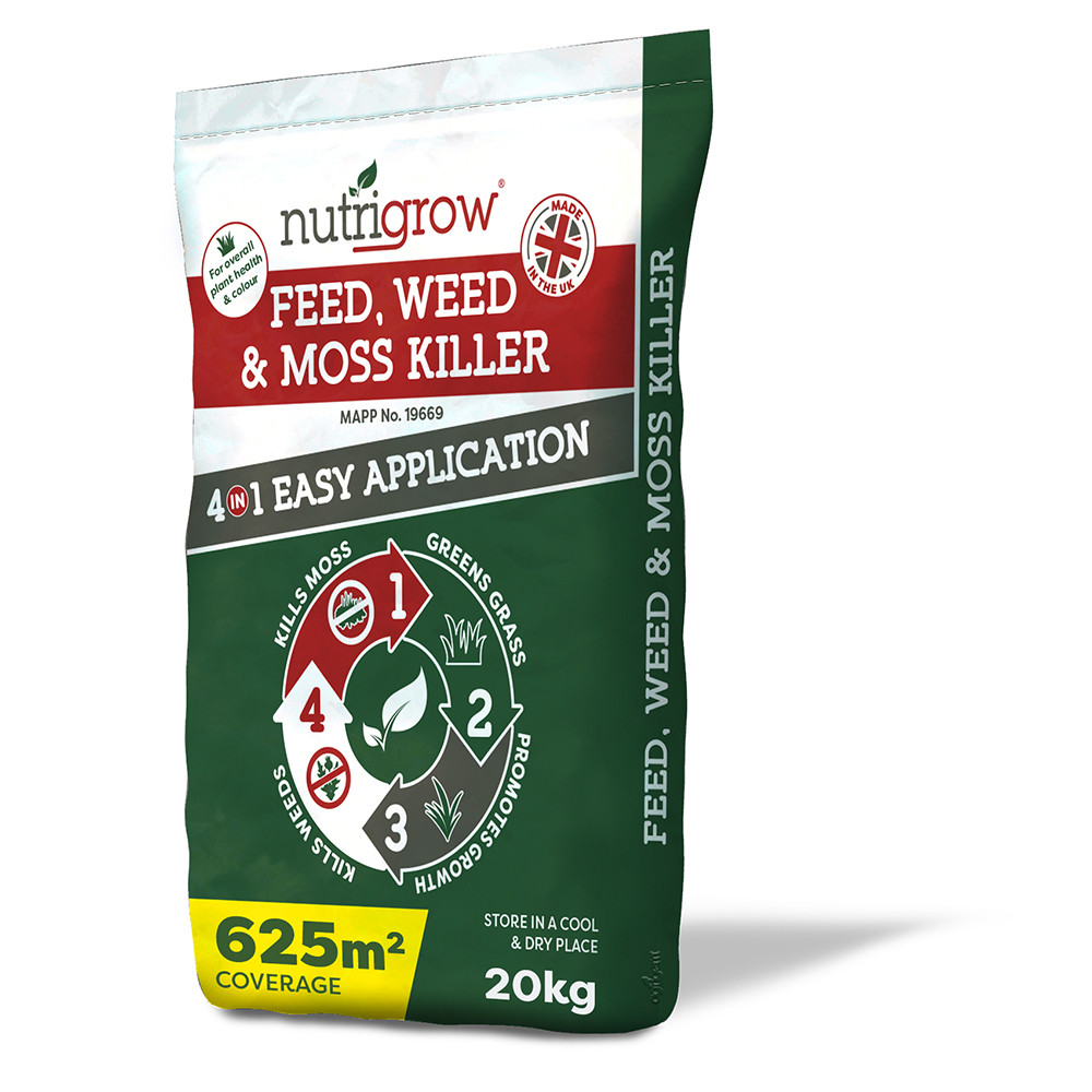 Feed and Weed, Moss Killer for Lawns and Grass 4 in 1 Action 20kg