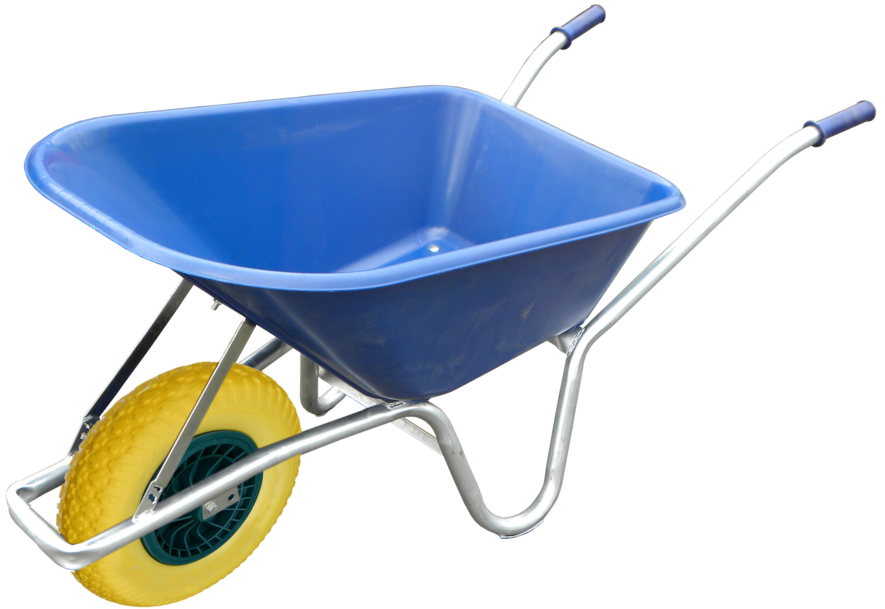 100L Blue Wheelbarrow With Puncture Proof Wheel Tony Mitchell Wheelbarrow