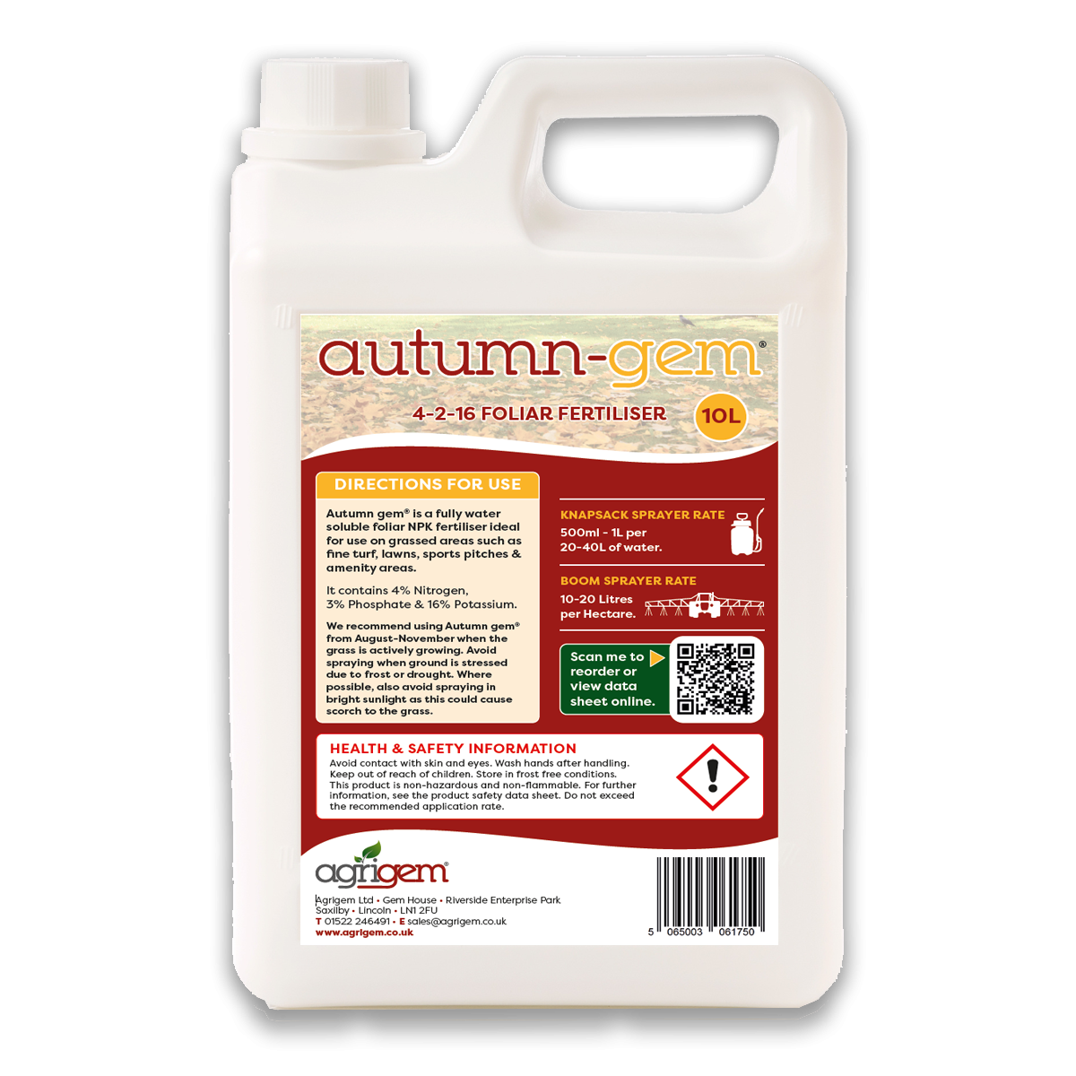 Autumn-Gem 10 Litres 4-2-16 Sprayable Foliar Liquid Fertiliser
