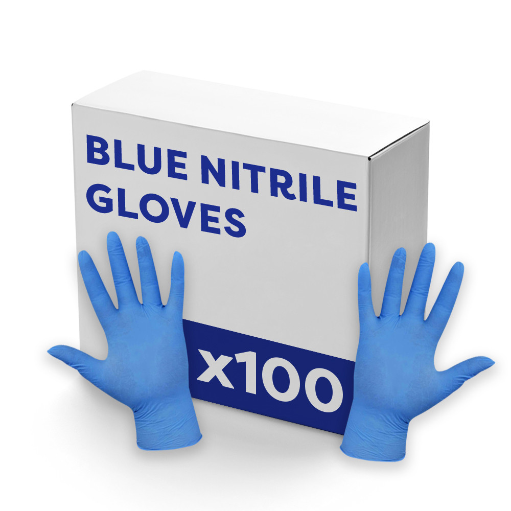Blue Nitrile Gloves Protects Skin From Chemicals