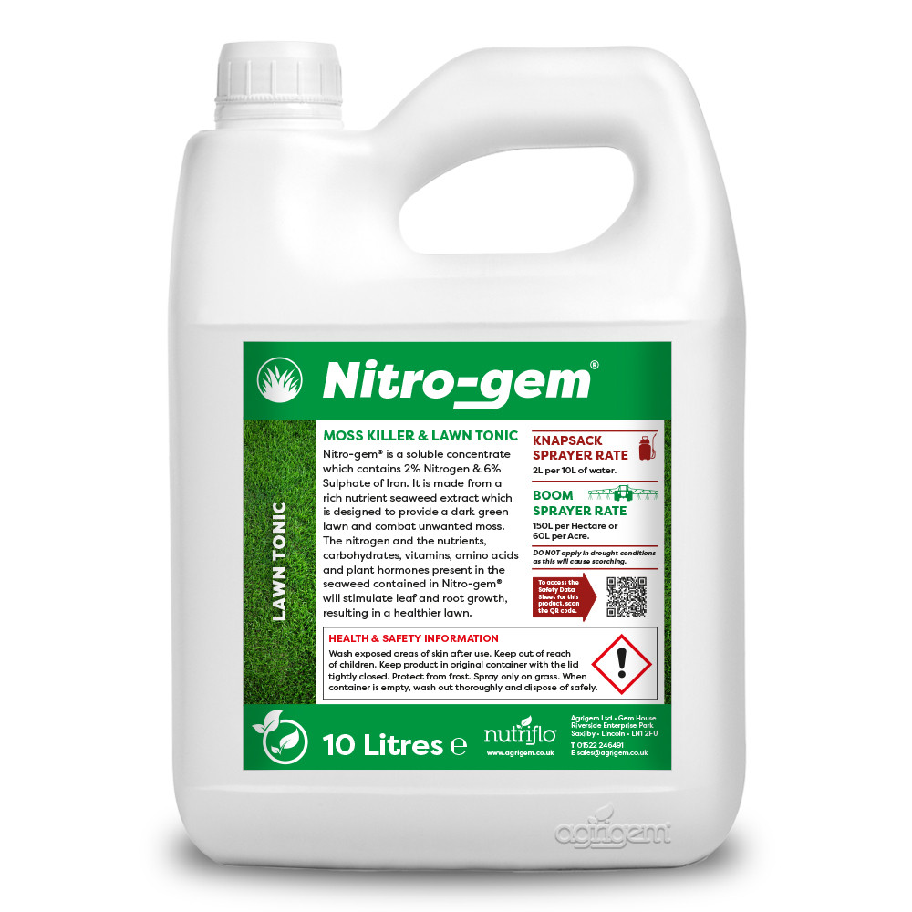 Nitro-gem Lawn Tonic 10L | Kill Moss In Grass & Fertilise Grass